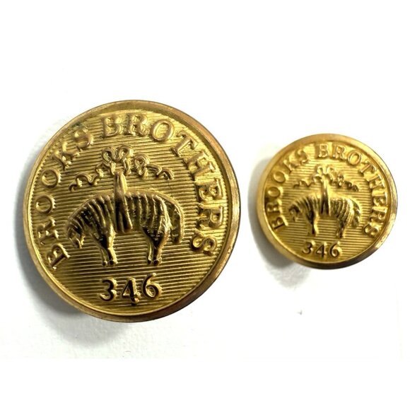 Brooks Brothers Golden Fleece 346 Waterbury USA Metal Replacement Buttons x 10 - Picture 7 of 10